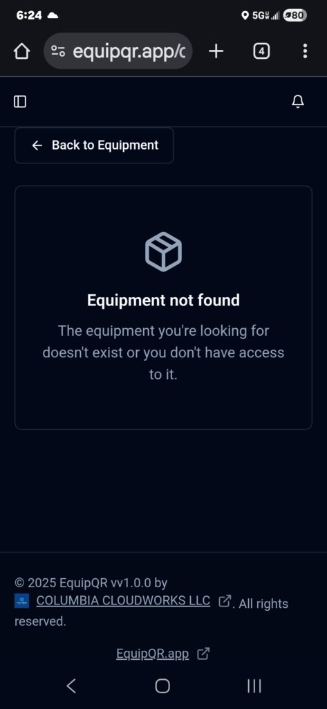 What unauthorized users see when they scan our QR codes.